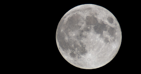 Full moon on black background