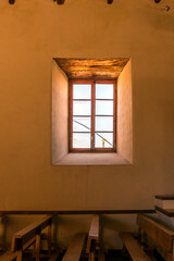 A big window inside a church in Atacama Desert