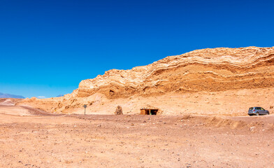 Parking are of Dunes of Moon Valley in Atacama Desert, Chile