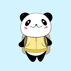 Panda with a backpack
