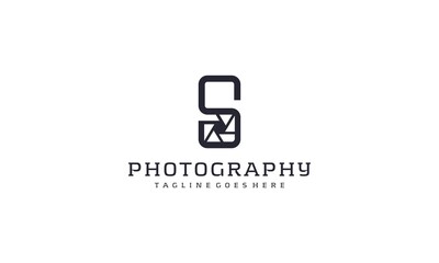 Creative and professional shutter with S letter for technology and camera logo design vector editable
