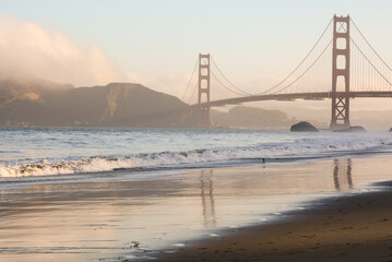 San Francisco California USA - August 17, 2019: Baker Beach in San Francisco