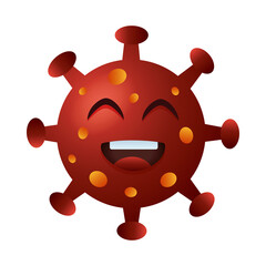 covid19 particle happy emoticon character