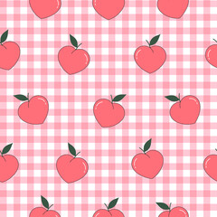 Colorful orange peach background Seamless repeating pattern And has a square grid as wallpaper Use for publications, fabrics, textiles. Vector illustration