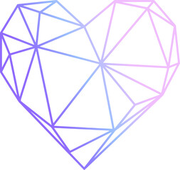 Vector abstract polygonal geometric abstract heart