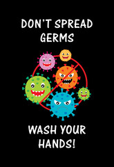 corona covid 2019 virus wash your hand signage vector