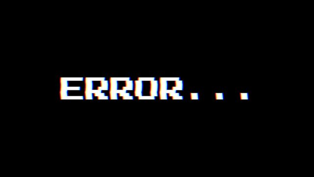 Error Screen Of An Old 8-bit Video Game, With Glitches