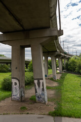 bridge over river in the park In Prague