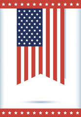 Usa flag banner with stars frame of 4th july vector design