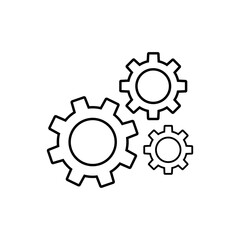 Gear, setting, cogwheel icon in trendy outline style design. Vector graphic illustration.