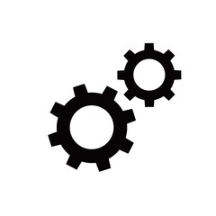 Gear, setting, cogwheel icon in trendy flat style design. Vector graphic illustration.