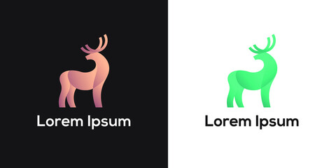 Abstract deer color full illustration vector template 