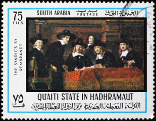 The syndics by Rembradt on postage stamp
