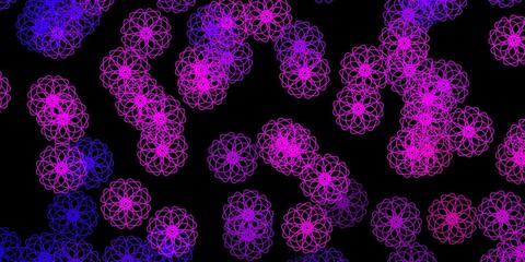 Dark Purple, Pink vector background with random forms.