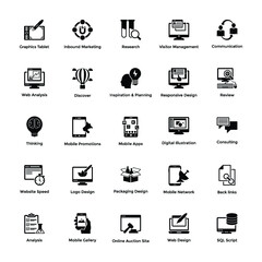 
Solid Icons Design Set Web and Graphic Designing
