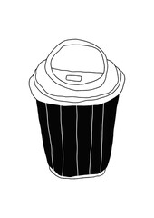 Paper cup illustration. Coffee to go on the white background