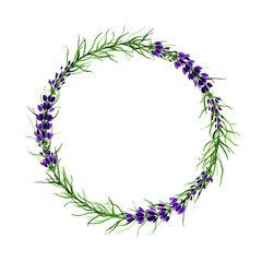 watercolor lavender wreath
