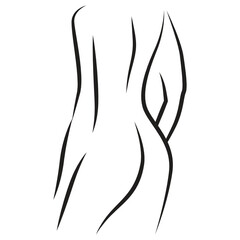 naked woman body, vector graphic design element