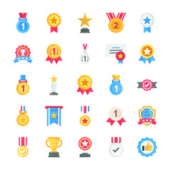 
Rewards And Medals Flat Icons

