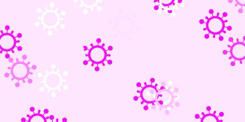Light pink vector texture with disease symbols.
