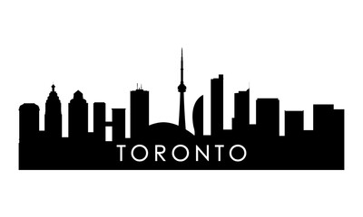 Fototapeta premium Toronto skyline silhouette. Black Toronto city design isolated on white background.