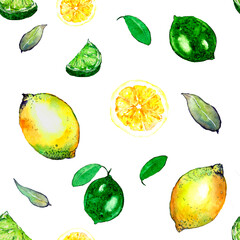 Seamless pattern with citruses