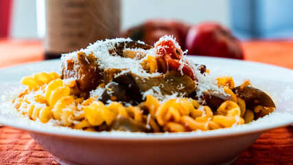 Pasta alla norma, a traditional recipie of italian food tradition
