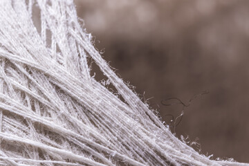 Burlap woven backdrop texture background. Woven cotton fabric in white colors. with copy space.