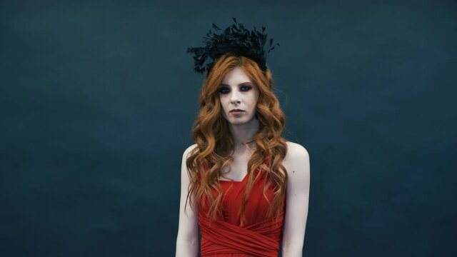 Gothic girl poses for the camera