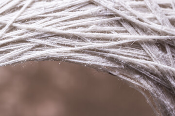 Burlap woven backdrop texture background. Woven cotton fabric in white colors. with copy space.