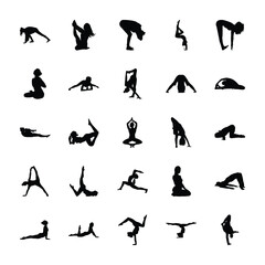 
Pictograms of Yoga and Workout
