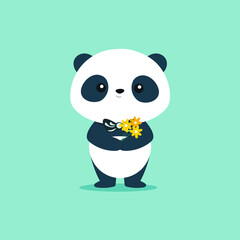panda with a flower © Bekzod