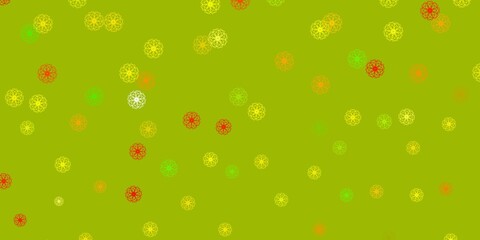 Light Red, Yellow vector natural artwork with flowers.