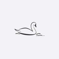 Swan outline symbol illustration vector