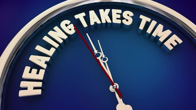 Healing Takes Time Get Better Improve Physical Mental Health Clock 3d Animation