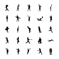 
Outdoor Sports Silhouettes Icons Set 
