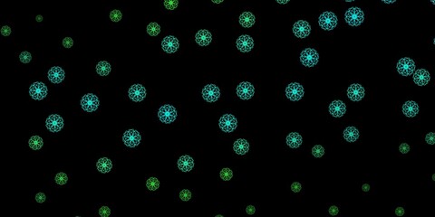 Dark Green vector background with random forms.