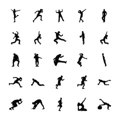 
Bundle of Physical Activities Silhouettes Vectors 
