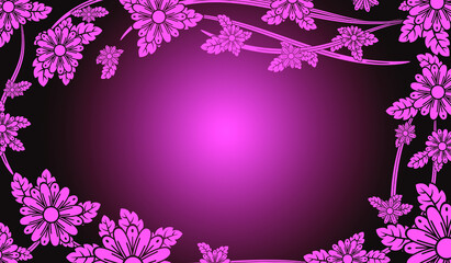 Floral border. Blossom background. Nature concept. Floral doodle image vector