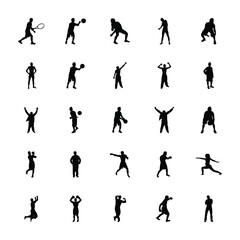 
Set of Fitness Exercise Silhouettes Vectors 
