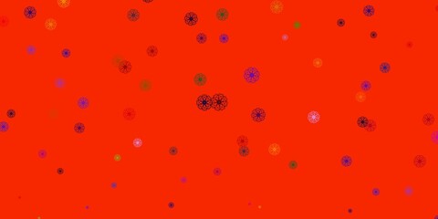 Light Blue, Red vector natural artwork with flowers.