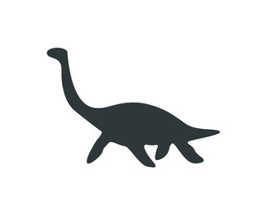 Plesiosaur icon.  Vector plesiosaur illustration. Dinosaur icon.  Loch Ness monster icon. 