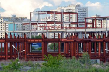 Abandoned construction site of commercial center in Kiev