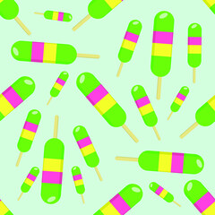 Seamless background of ice cream. Vector illustration.