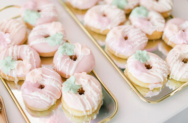 pink donuts ,candy bar 