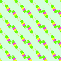 Seamless background of ice cream. Vector illustration.