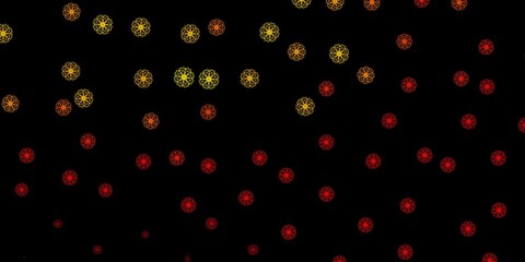 Dark Red, Yellow vector backdrop with chaotic shapes.
