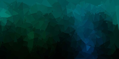 Obraz premium Dark green vector polygonal pattern.