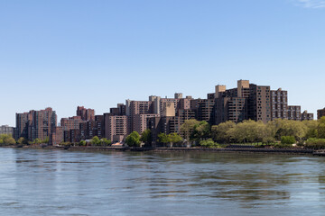 Residential Buildings in the Roosevelt Island Skyline along the East River in New York City