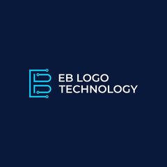 EB tech logo vector with initials modern simple designs